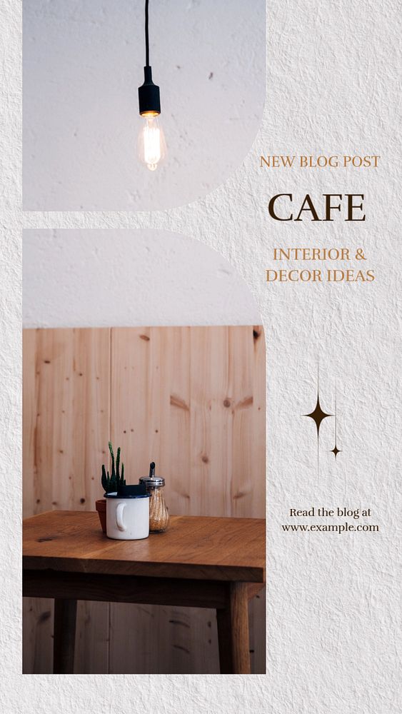 Cafe interior Instagram story template, editable design