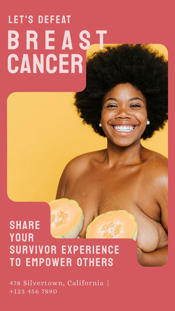 Breast cancer awareness  Instagram story template, editable design for social media