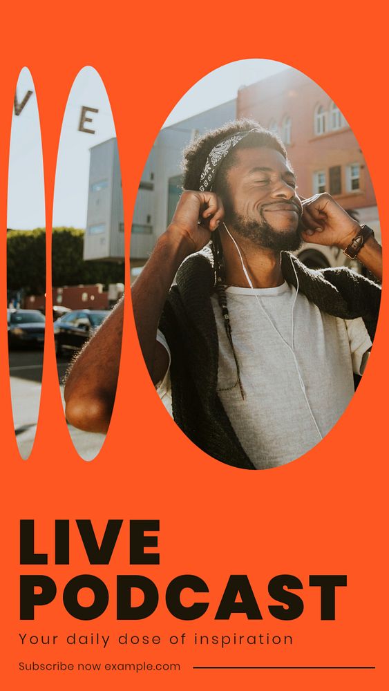 Live podcast  Instagram story template, editable design for social media