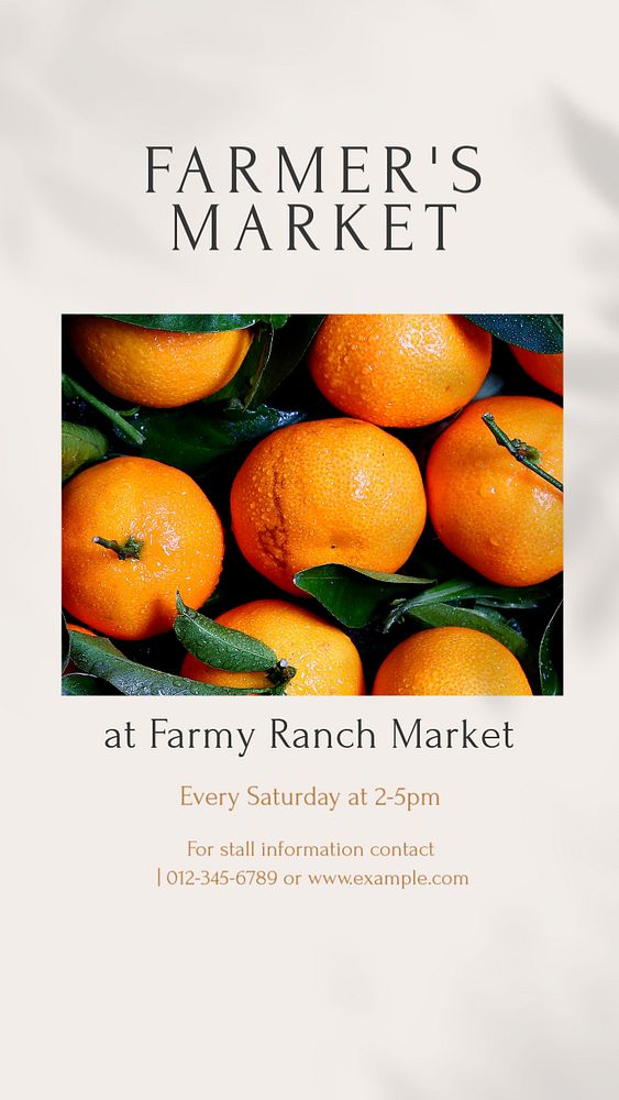 Farmer's market Instagram story template, editable design