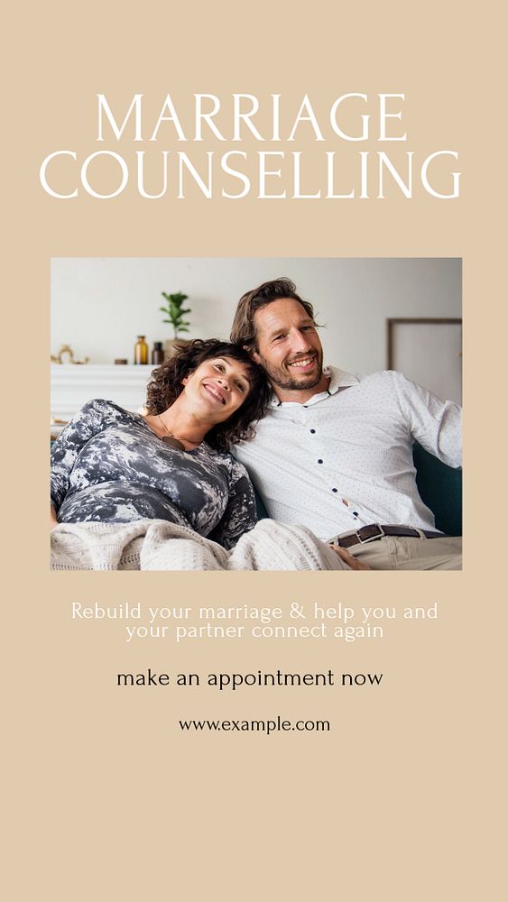 Marriage counseling Instagram story template, editable design