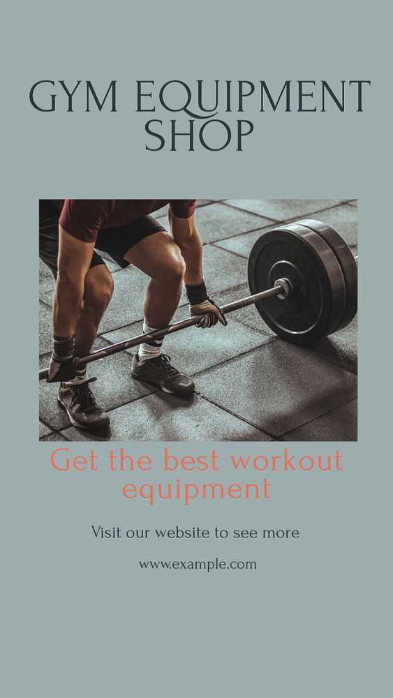 Gym equipment Instagram story template, editable design