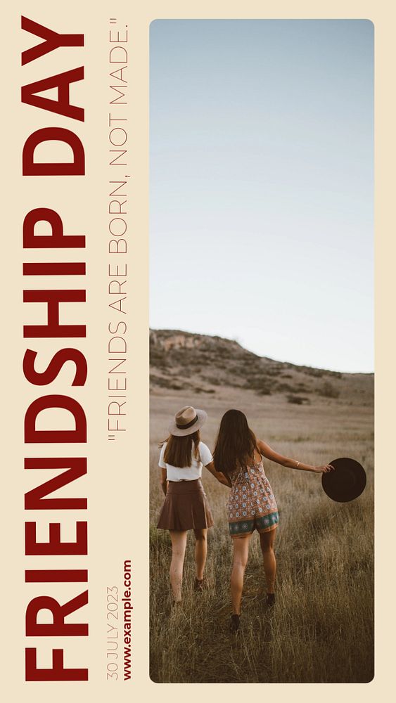 Friendship day  Instagram story template, editable design for social media