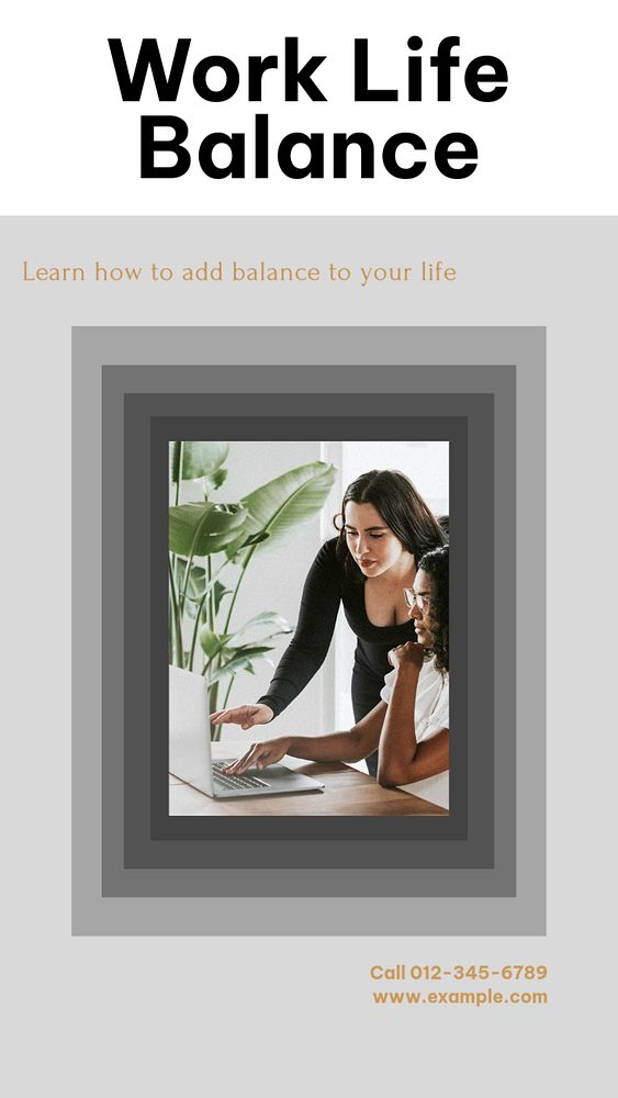 Work life balance Instagram story template, editable design