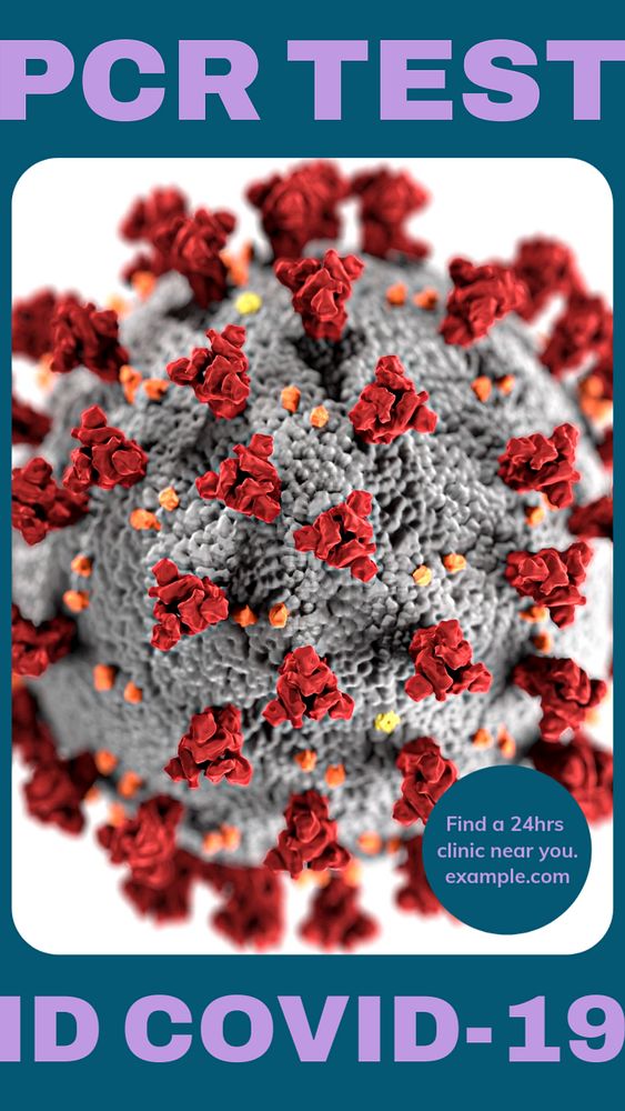 PCR Test COVID-19  Instagram story template, editable design for social media