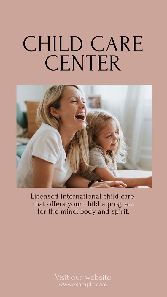 Child care center Instagram story template, editable design