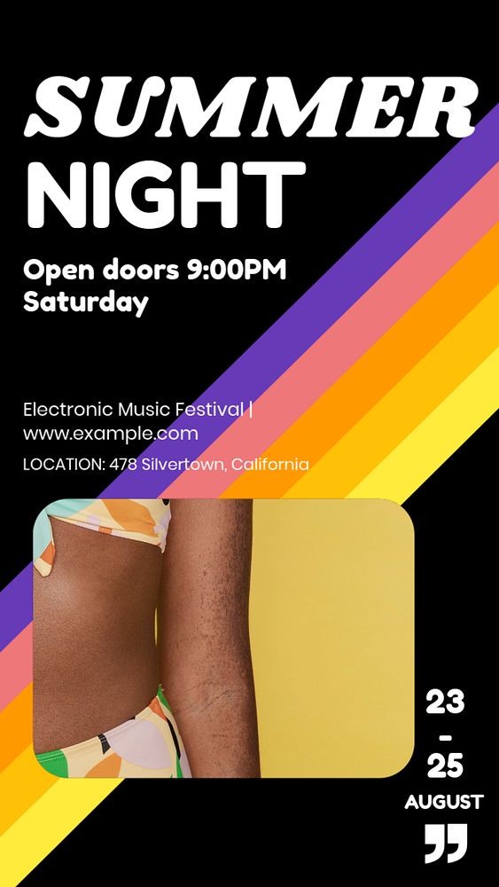 Electronic music festival  Instagram story template, editable design for social media