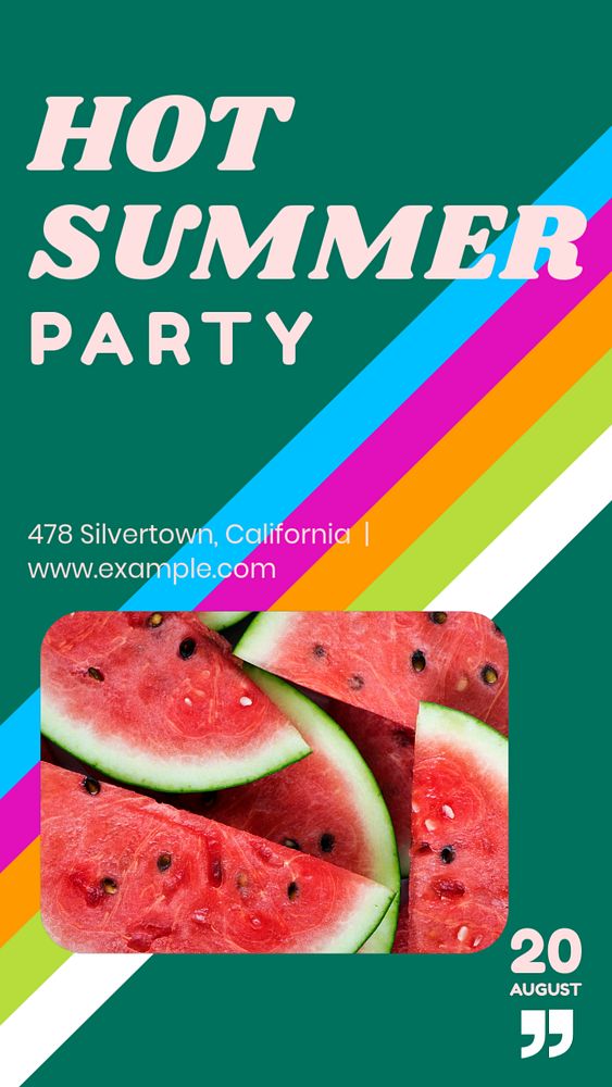 Summer party  Instagram story template, editable design for social media