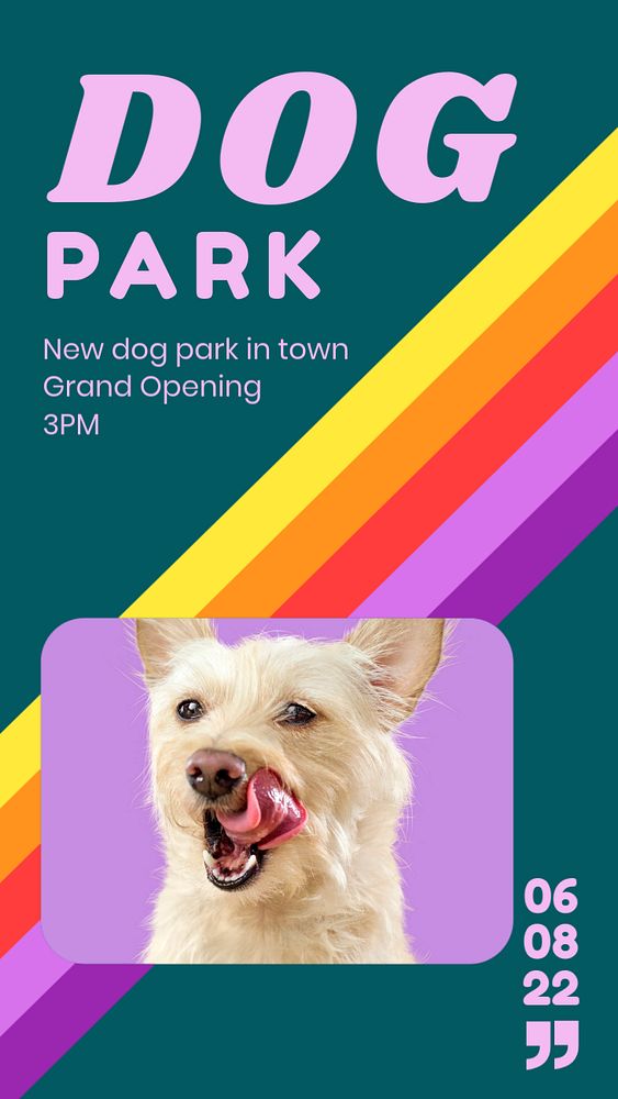 Dog park  Instagram story template, editable design for social media