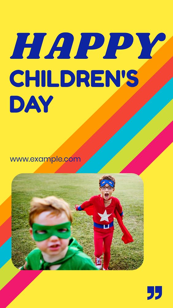 Happy children's day  Instagram story template, editable design for social media