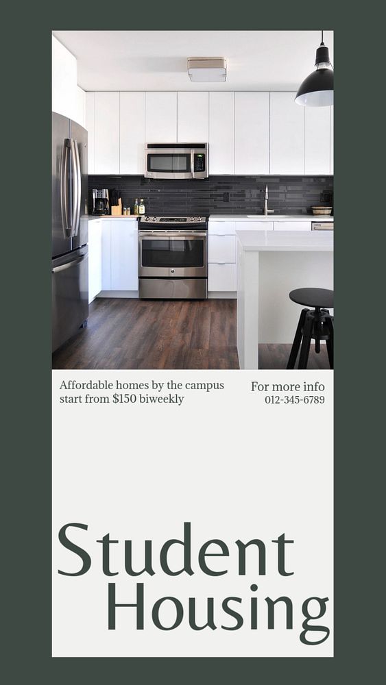 Student housing Instagram story template, editable design