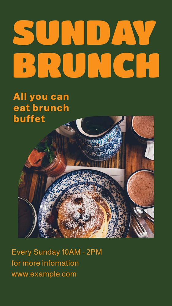 Sunday brunch  Instagram story template, editable design for social media