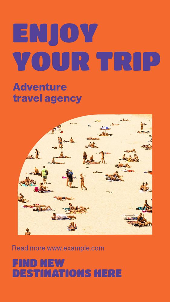 Adventure travel agency  Instagram story template, editable design for social media