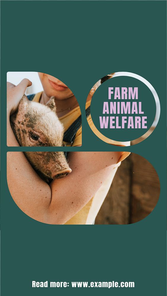 Farm animal welfare  Instagram story template, editable design for social media