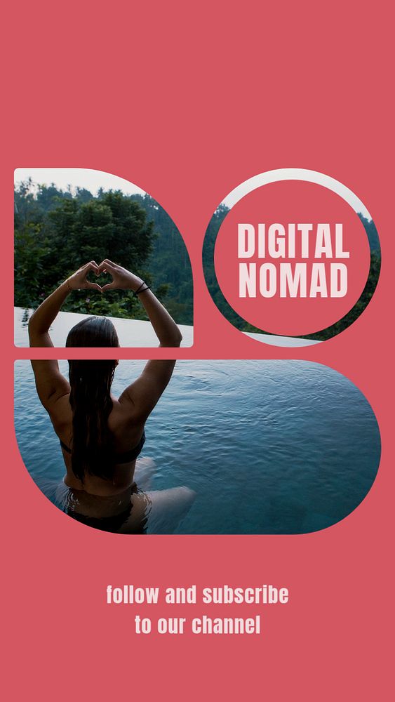 Digital nomad  Instagram story template, editable design for social media