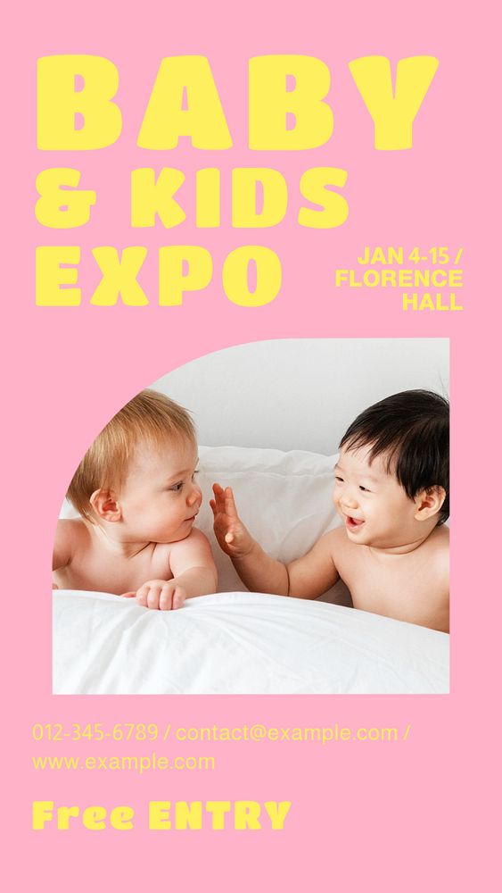 Kids expo  Instagram story template, editable design for social media