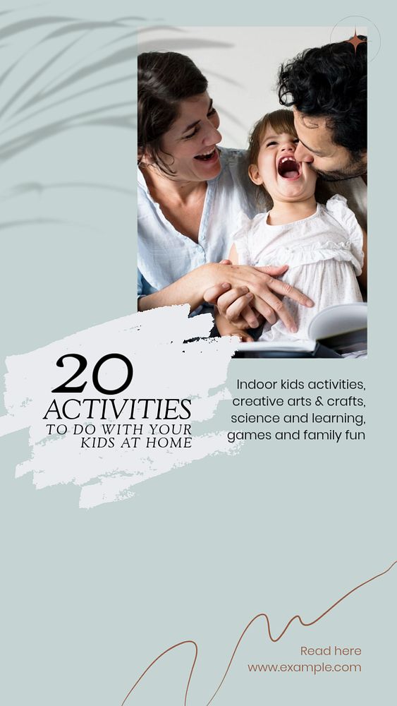 Kids activities Instagram story template, editable design