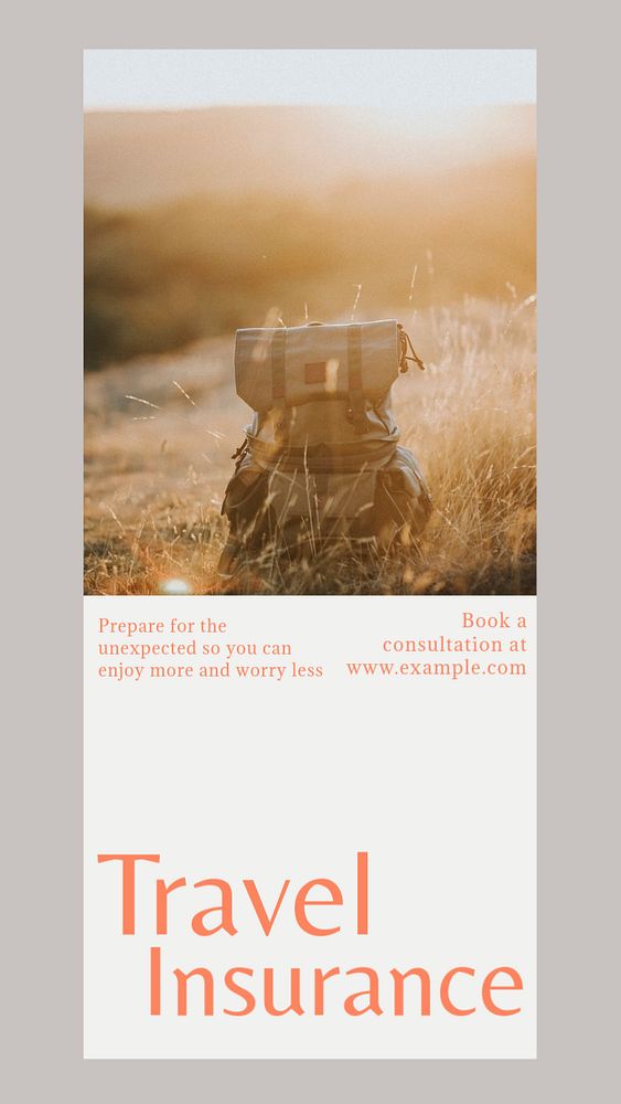 Travel insurance Instagram story template, editable design