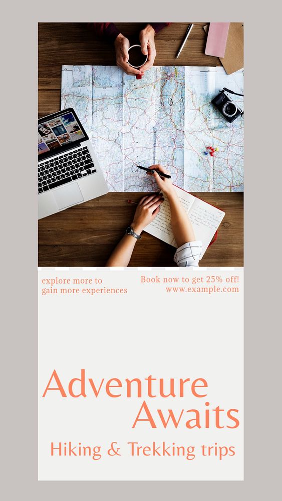 Hiking trips Instagram story template, editable design