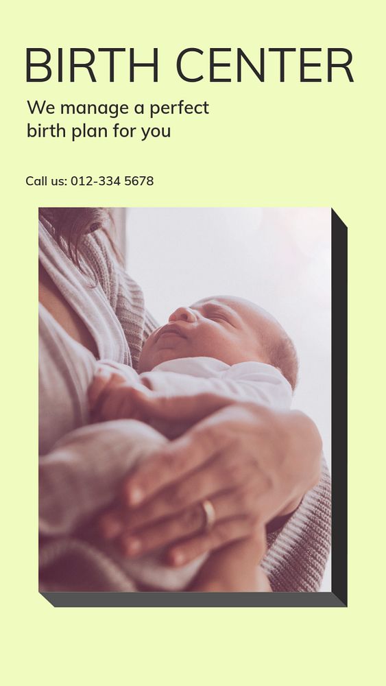 Birth center  Instagram story template, editable design for social media