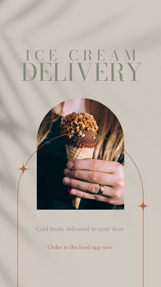 Ice cream delivery Instagram story template, editable design