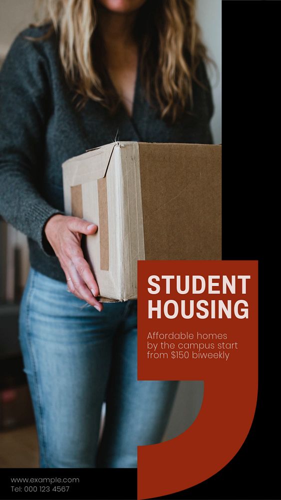 Student housing  Instagram story template, editable design for social media