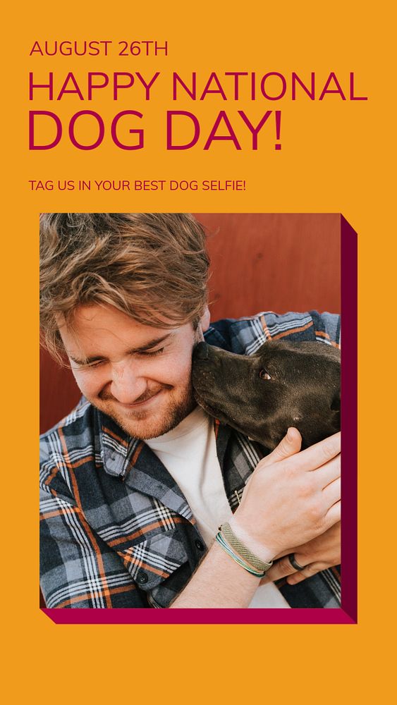 Happy national dog day  Instagram story template, editable design for social media