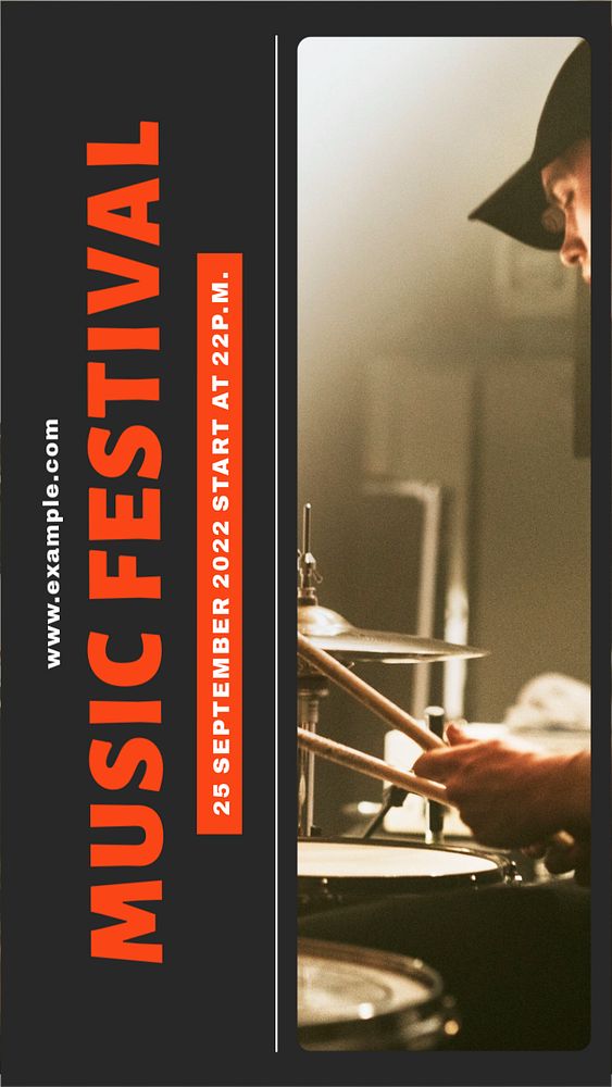 Music festival  Instagram story template, editable design for social media