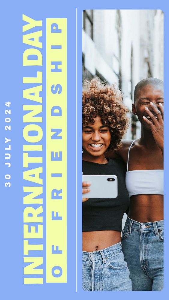 International day of friendship  Instagram story template, editable design for social media