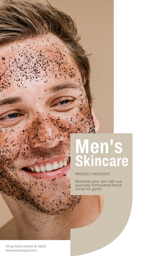 Men's skincare  Instagram story template, editable design for social media