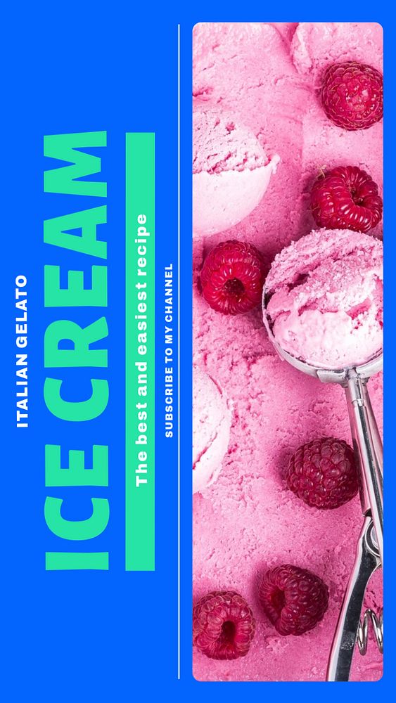 Gelato shop  Instagram story template, editable design for social media