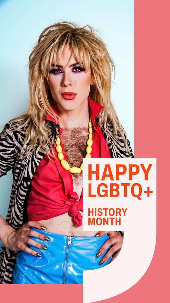 Happy lgbtq+ history month  Instagram story template, editable design for social media