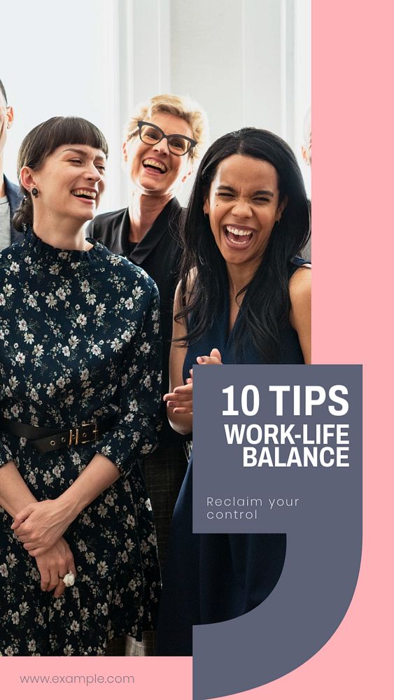 10 tips work life balance  Instagram story template, editable design for social media