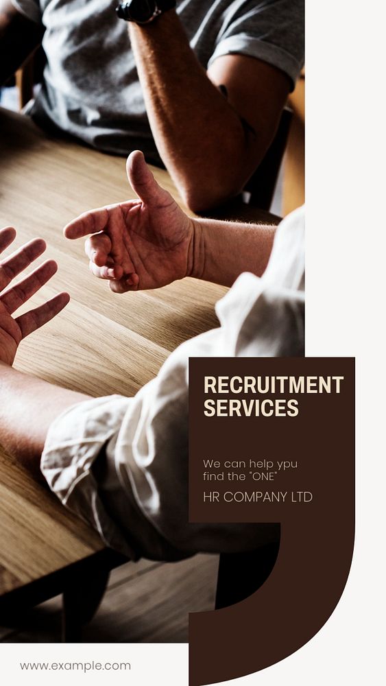 Recruitment services  Instagram story template, editable design for social media