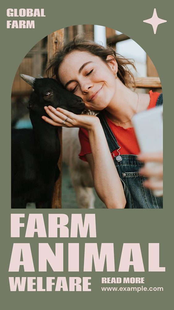 Farm animal welfare  Instagram story template, editable design for social media