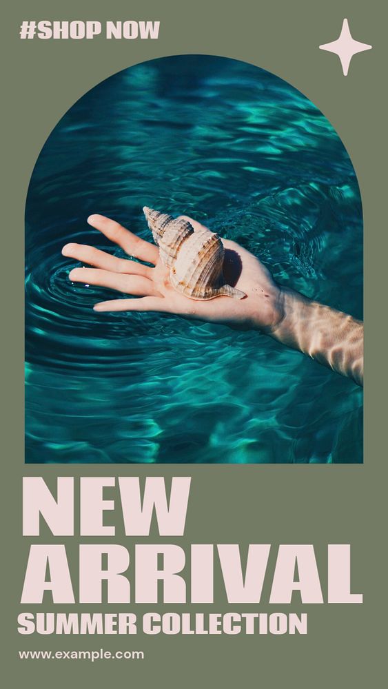 New Summer collection  Instagram story template, editable design for social media