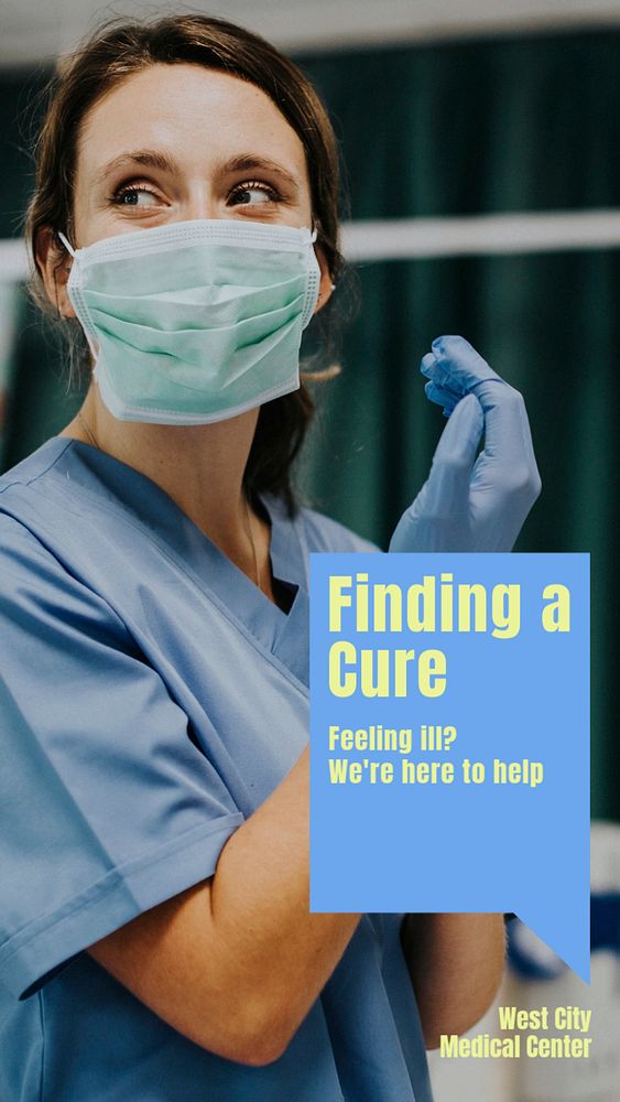 Finding the cure  Instagram story template, editable design for social media