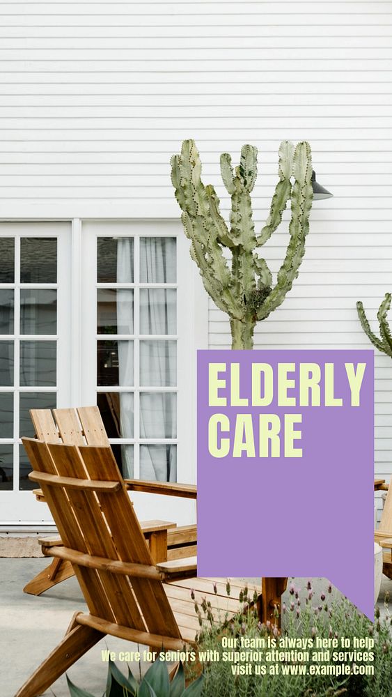 Elderly care  Instagram story template, editable design for social media