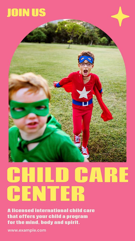 Children care center  Instagram story template, editable design for social media