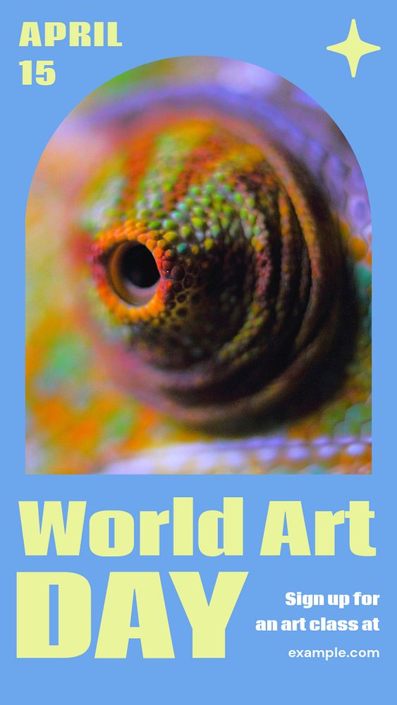 World art day  Instagram story template, editable design for social media