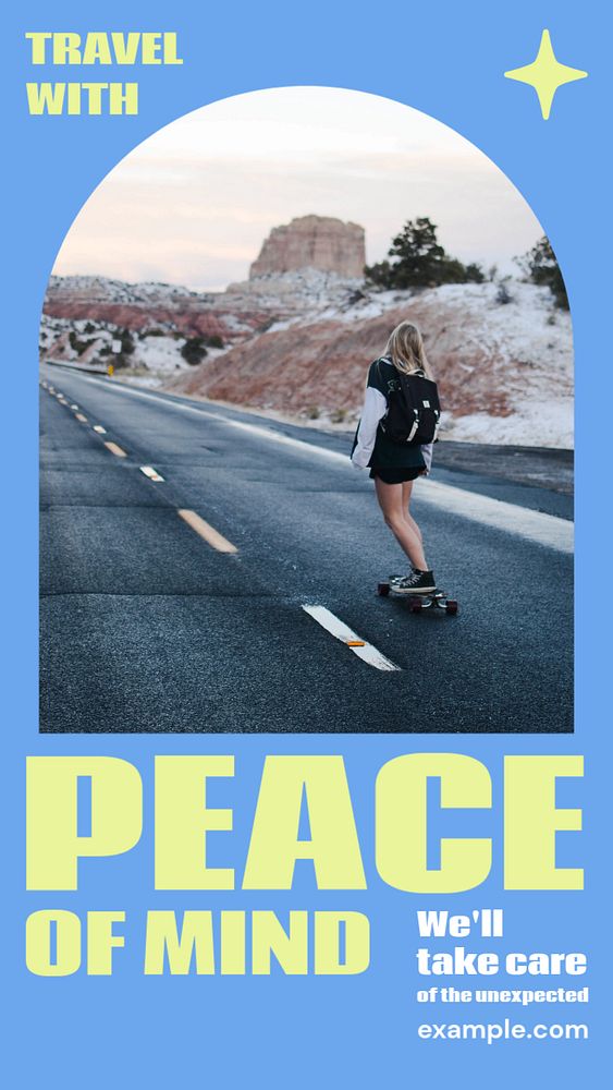 Peace of mine  Instagram story template, editable design for social media