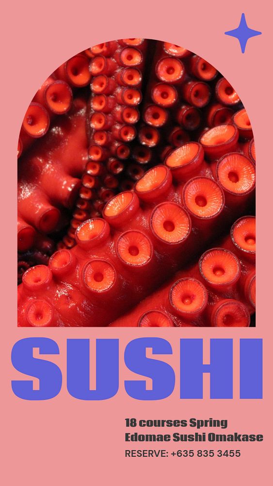 Sushi omakase  Instagram story template, editable design for social media