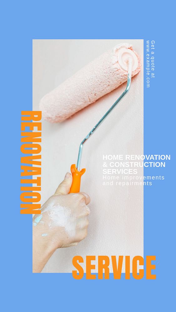 Renovation service  Instagram story template, editable design for social media