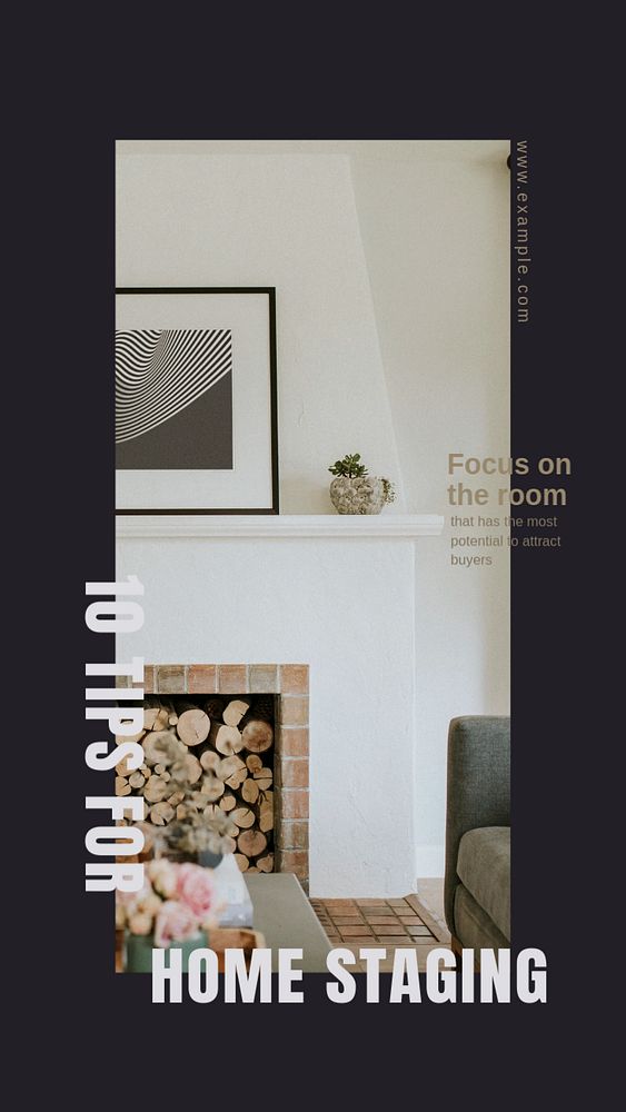 Home staging  Instagram story template, editable design for social media