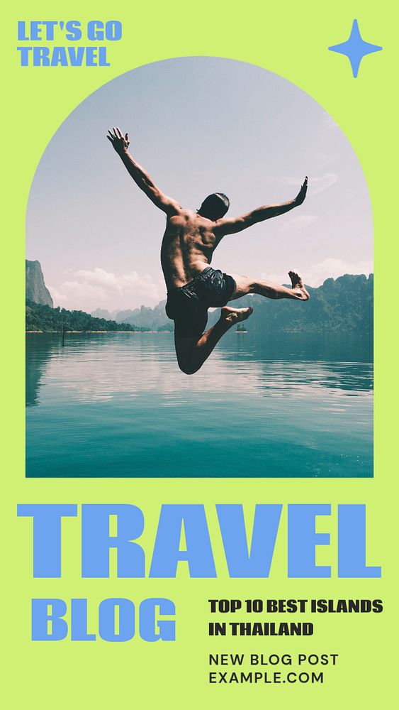 Travel blog  Instagram story template, editable design for social media