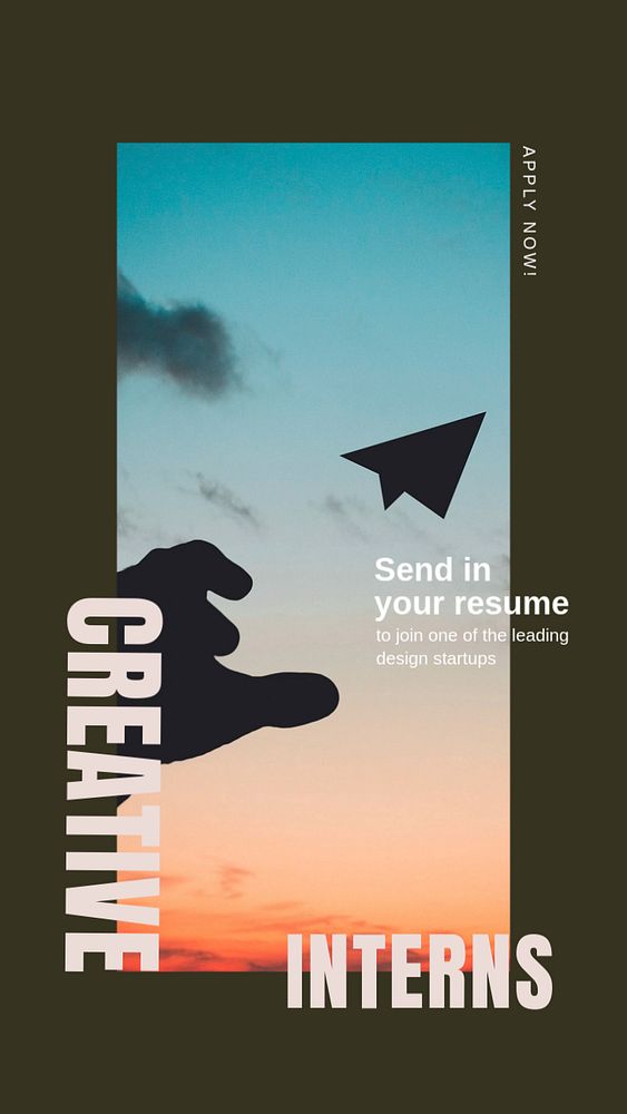 Creative interns  Instagram story template, editable design for social media