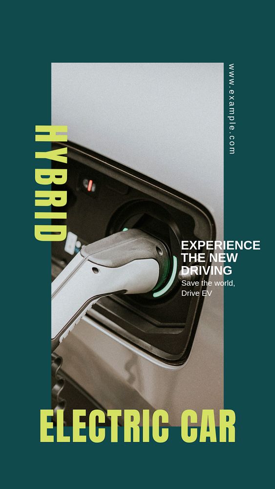 Hybrid electric car  Instagram story template, editable design for social media