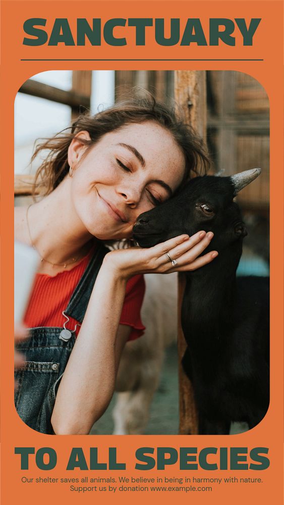 Farm animal welfare  Instagram story template, editable design for social media