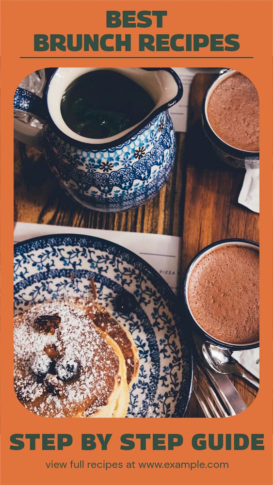 Best brunch recipes  Instagram story template, editable design for social media