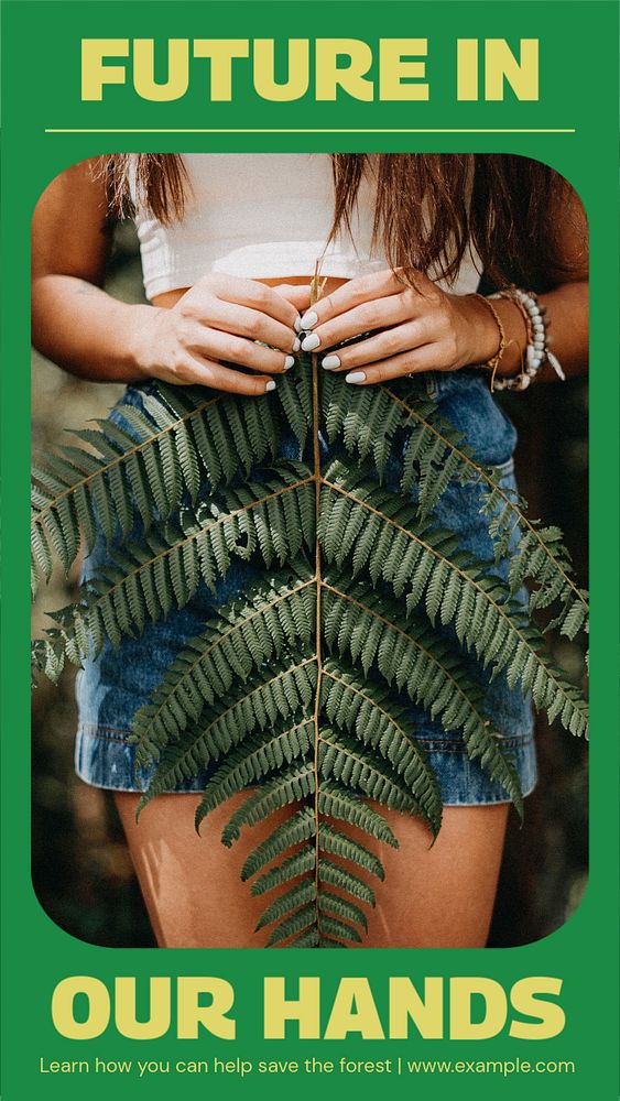 Save the forest  Instagram story template, editable design for social media